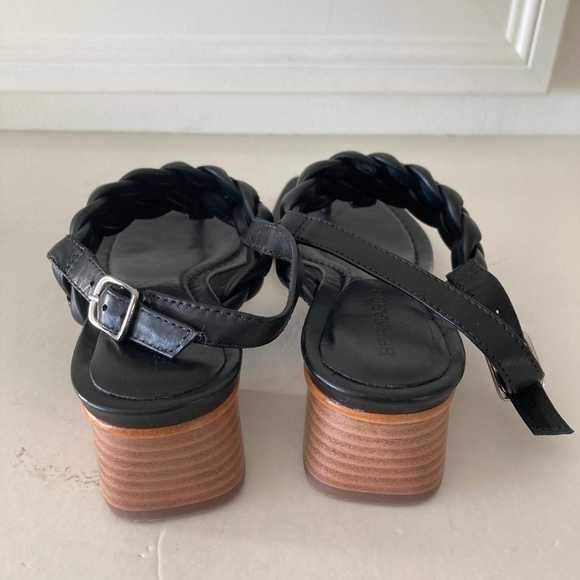 NWOT Bernardo Anthropologie Jasmine Braided Black Leather Heels Sz 7 - Picture 7 of 8